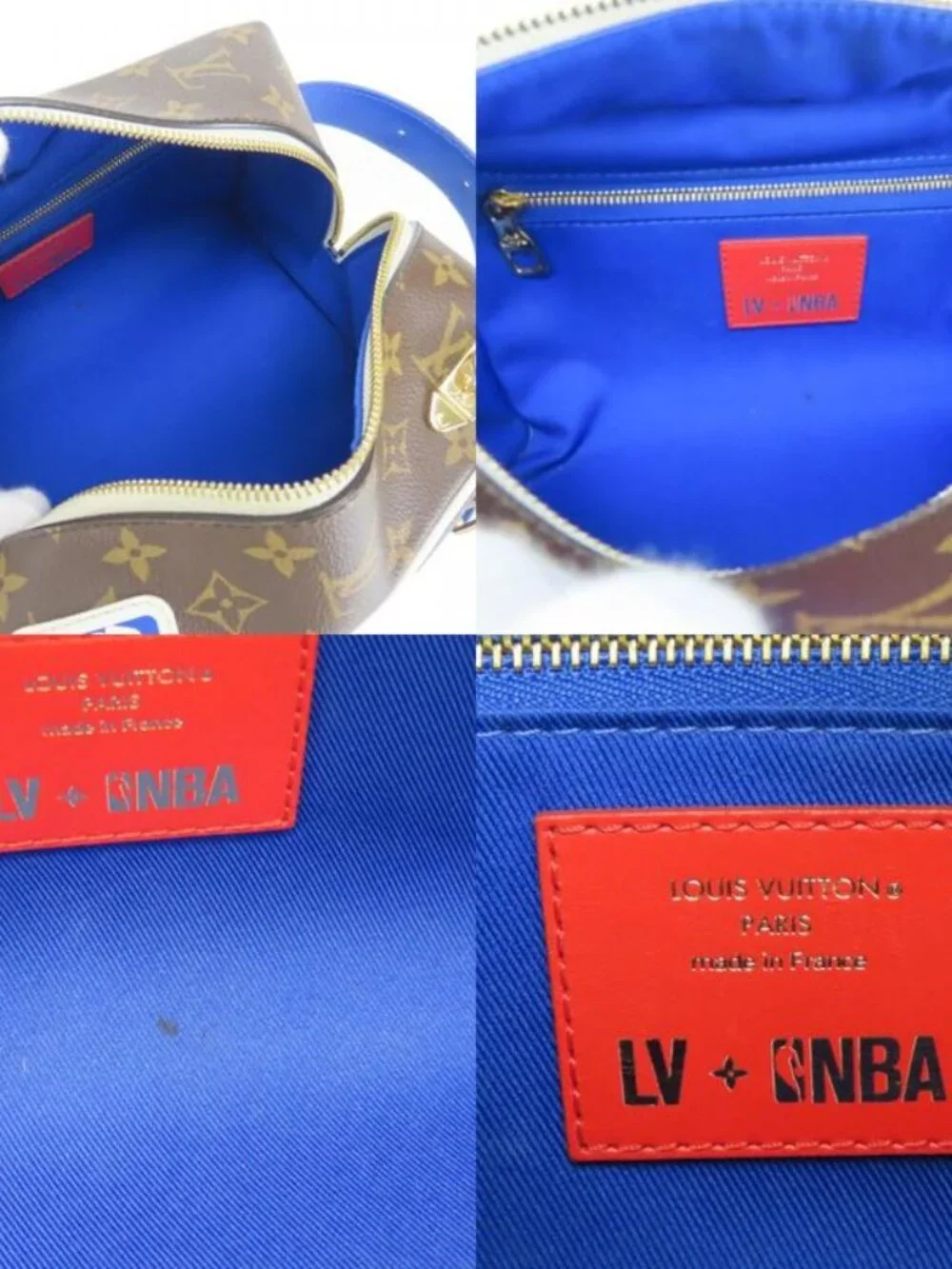 Louis Vuitton Handbag NBA Drop Kit Monogram Brown Blue NBA Collaboration Initial